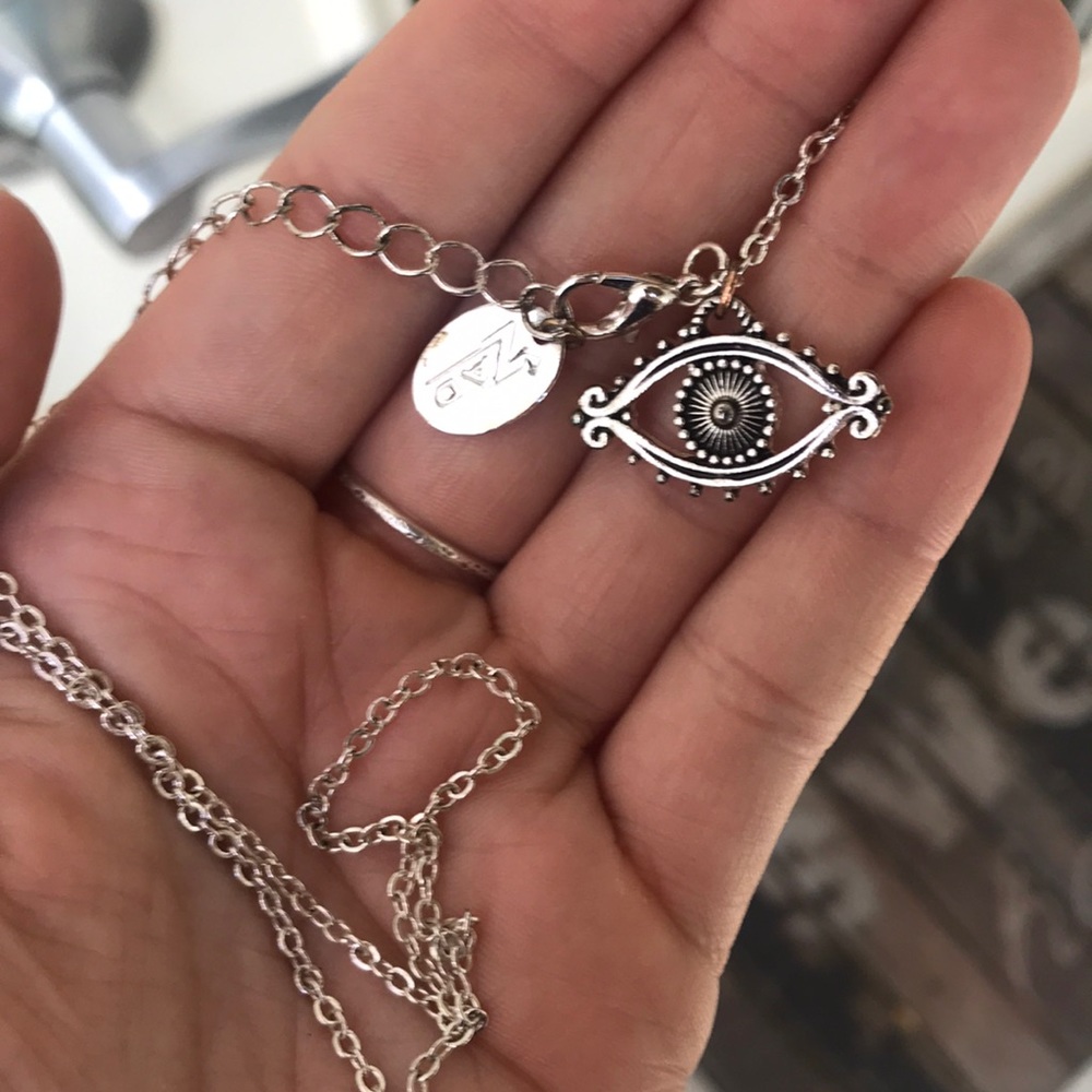 Silver Evil eye Necklace by Zad ™️